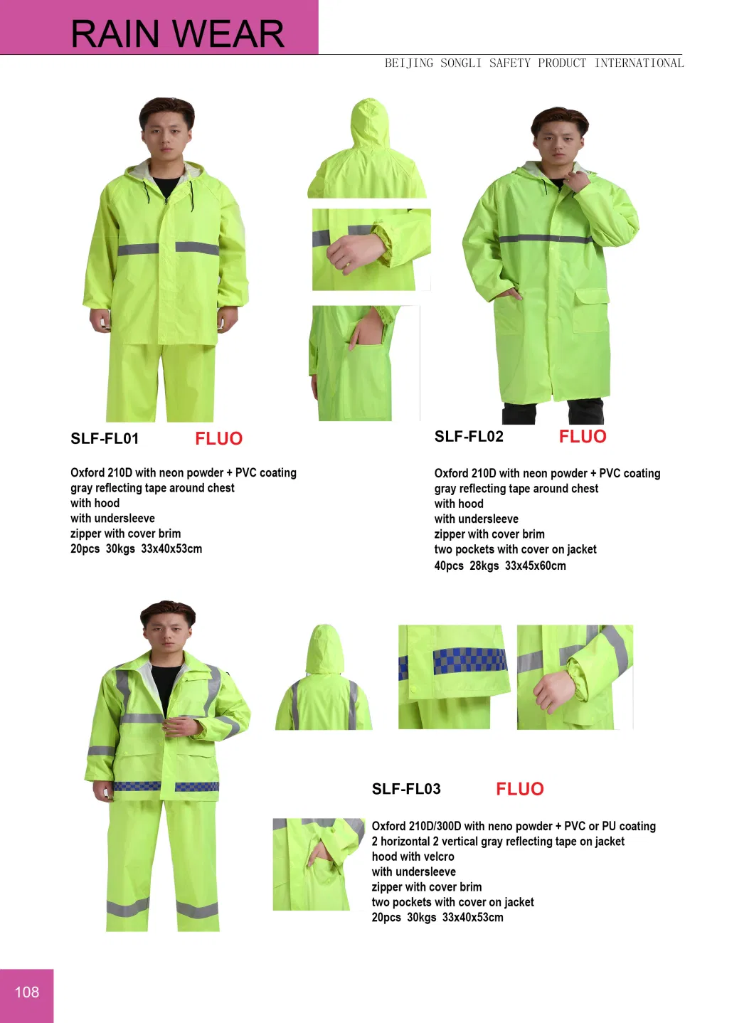 Slf-FL02 Rain Wear Raincoat Waterproof PVC Rain Wear