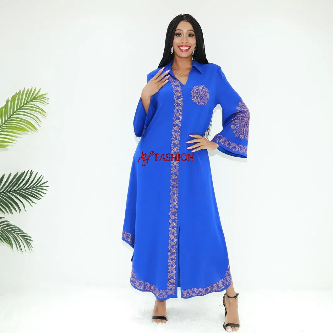 Embroidered Attire Ladies Shirt Dresses Ay Fashion An6027 Ghana Kaftan Maxi Dress