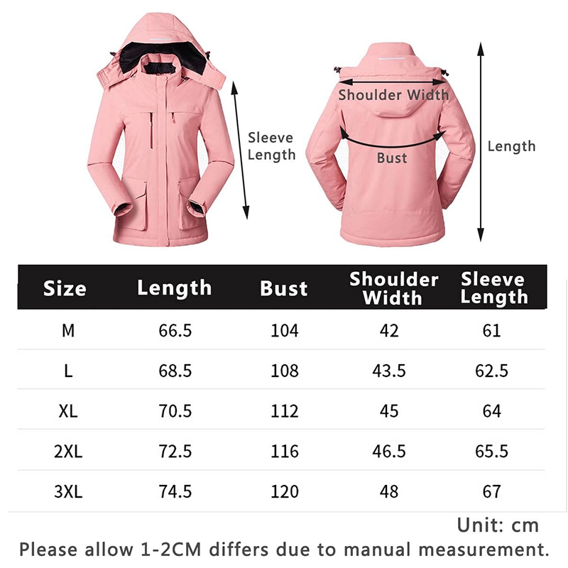 Women Winter Thermal Windbreaker Long Sleeves Hooded Coat