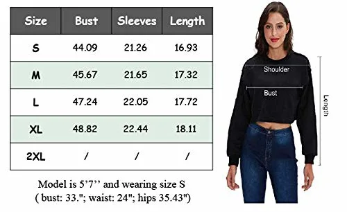 Women Cropped Sweatshirt Long Sleeves Hoodie Pullover Fleece Lined Crop Tops Crewneck Raw-Cut Hem Cropped Sweatshirt