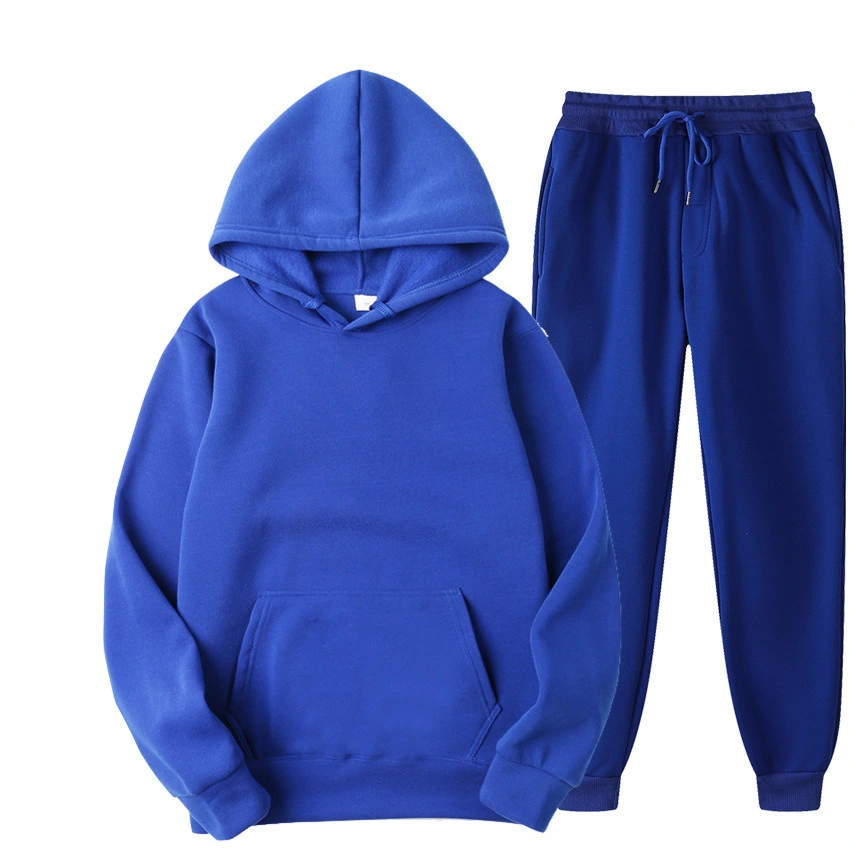 2-Piece Sportswear Suits Mens/Women Hoodies Sweatpants Autumn Winter Fleece Clothes Running Sets Jogging Tracksuit Hooded Pullover