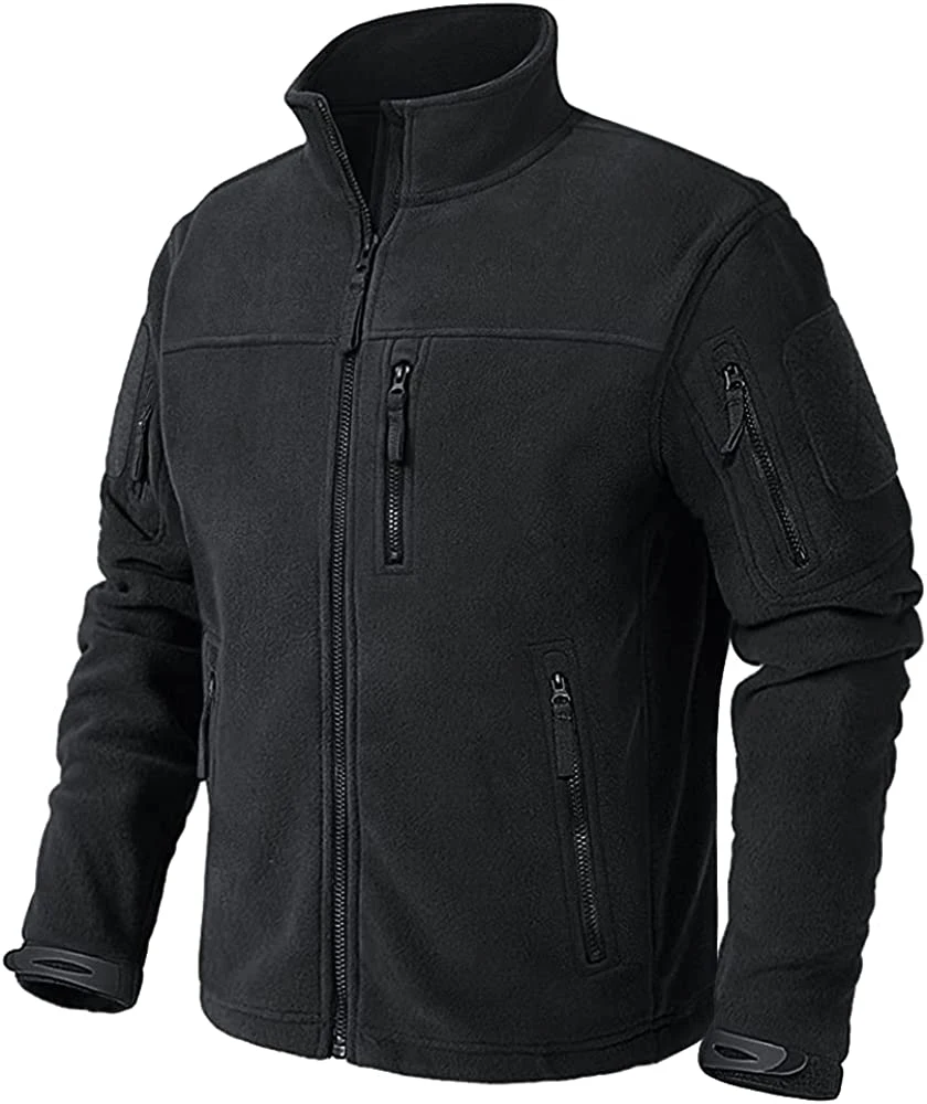 Men&prime;s Full-Zip Tactical Jacket Soft Winter Fleece Coat with Zipper Pockets