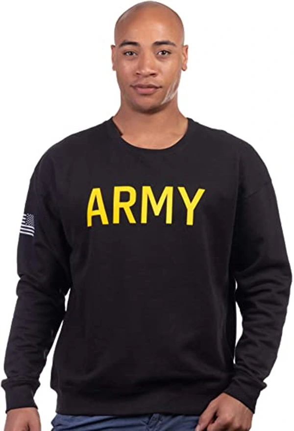 U. S. Military style Physical Training Infantry Workout Long Sleeve Fleece Crewneck Sweater