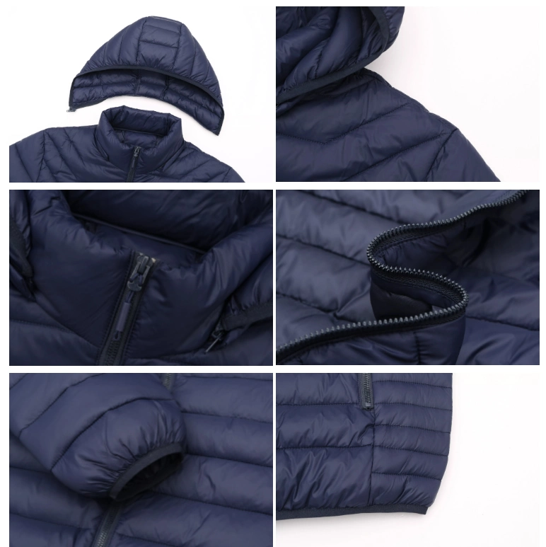 Custom Embroidered Logo Men Padded Winter Waterproof Coats Windproof Windbreaker Quilted Fleece Puffer Down Jacket