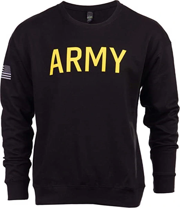 U. S. Military style Physical Training Infantry Workout Long Sleeve Fleece Crewneck Sweater