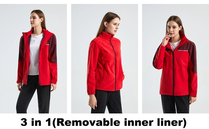 Unisex Windbreaker for 3 in 1 Outdoor Jacket Waterproof Winter Ski Wear