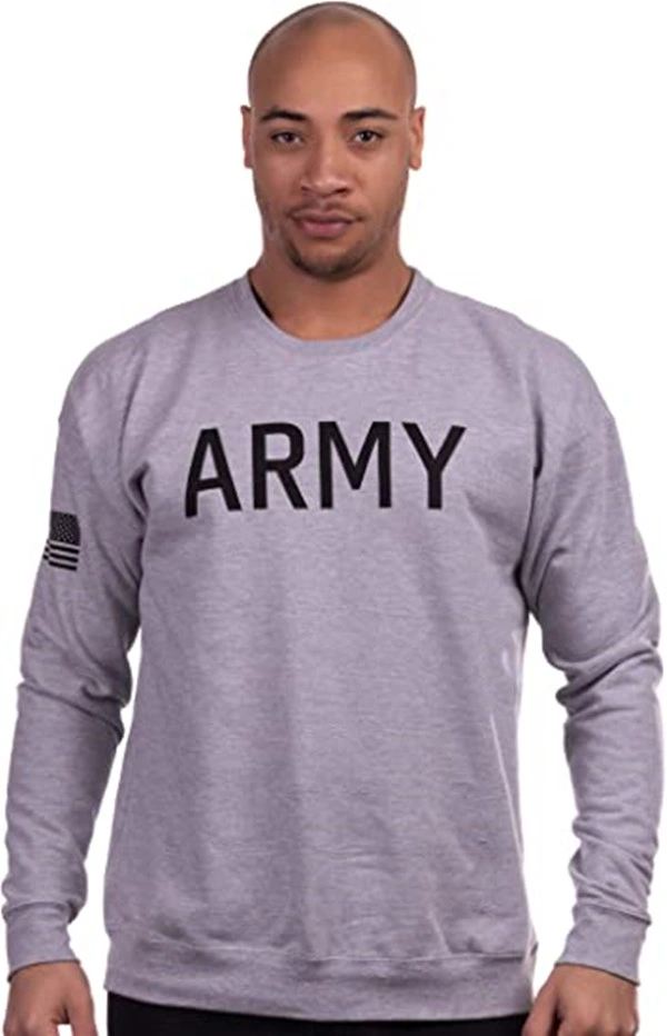 U. S. Military style Physical Training Infantry Workout Long Sleeve Fleece Crewneck Sweater