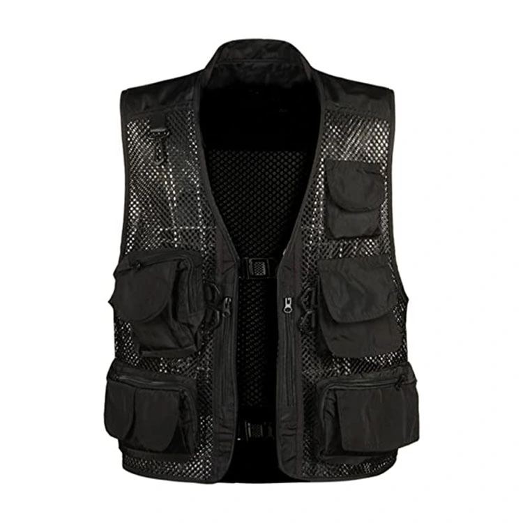 Men&prime;s Fishing Outdoor Utility Hunting Mesh Removable Vest with Multiple Pockets