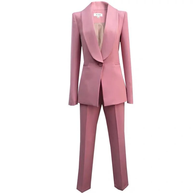 Women&prime;s Suit Long Sleeve Formal Notch Lapel Button Down Blazer Pockets Jacket