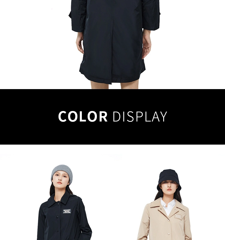 Winter Windbreaker Solid Color Women Long Trench Coat with Belt