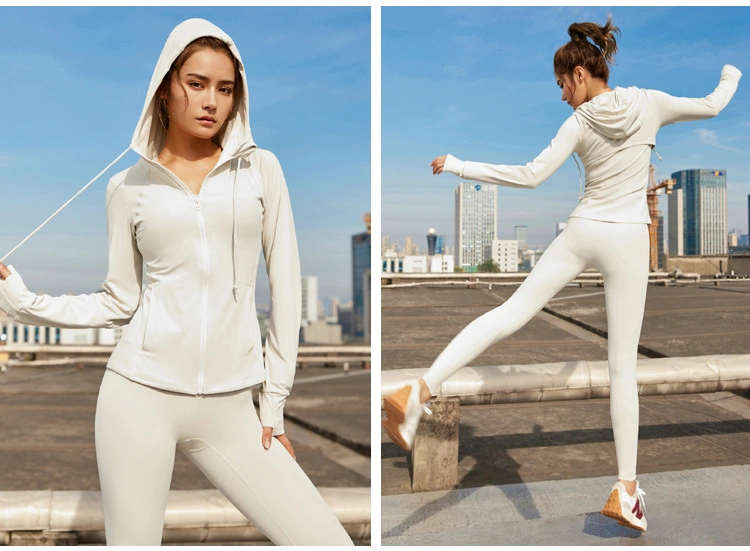 Sports Coat Women&prime;s Autumn and Winter Casual Long-Sleeved Hooded