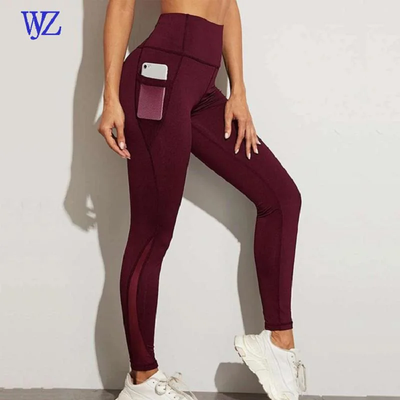 Women High Waist Workout Leggings with 2 Side Pockets, Non See-Through Tummy Control Yoga Pants Sports Wear