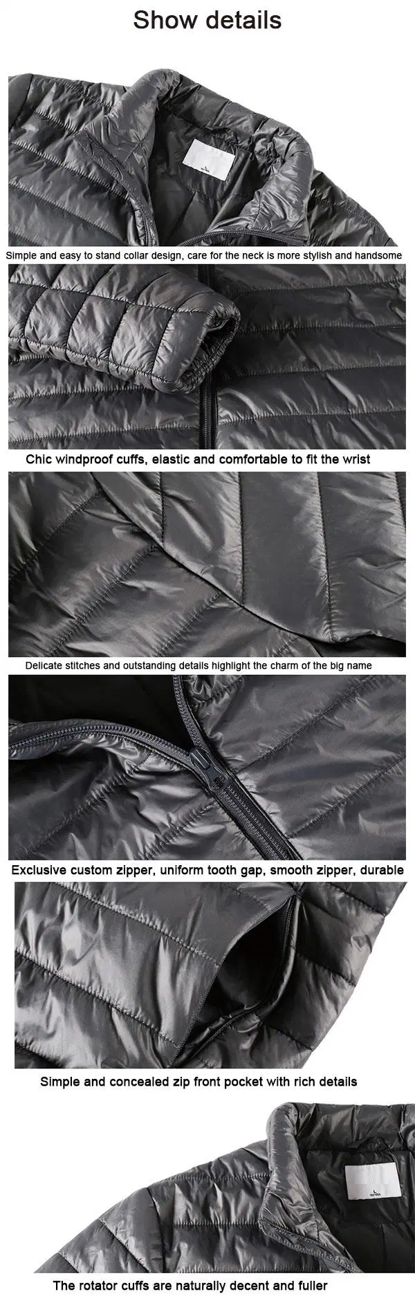 OEM Winter Hooded Custom Lightweight Mens Down Jacket