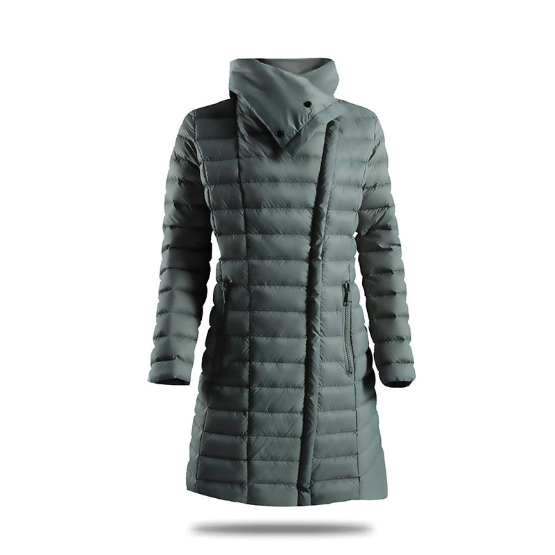 Custom Padding Puffer Jacket 90% Down Women Winter Jacket Fashion Lady Long Parka Coat