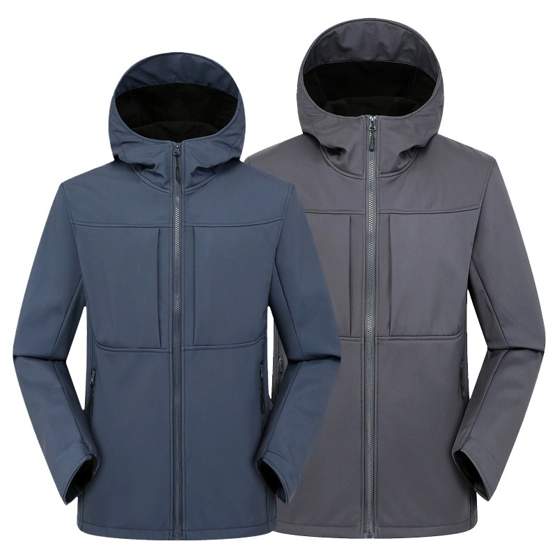 Custom High Quality Detachable Hooded Fleece Tactical Coat Outdoor Men Ski Soft Shell Windbreaker Jacket
