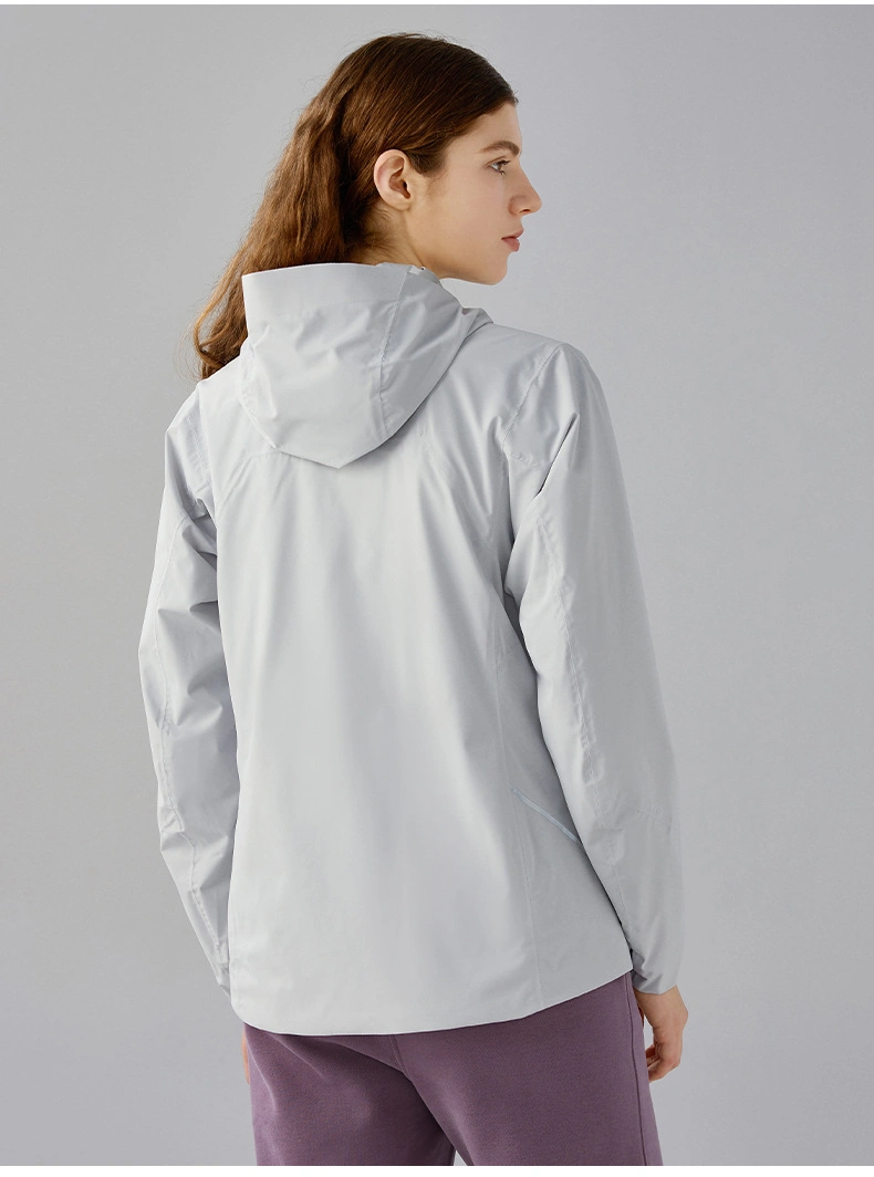 Active Wear Workout Dry Fast Windbreaker Zipper Hood Sports Softshell Jacket Women