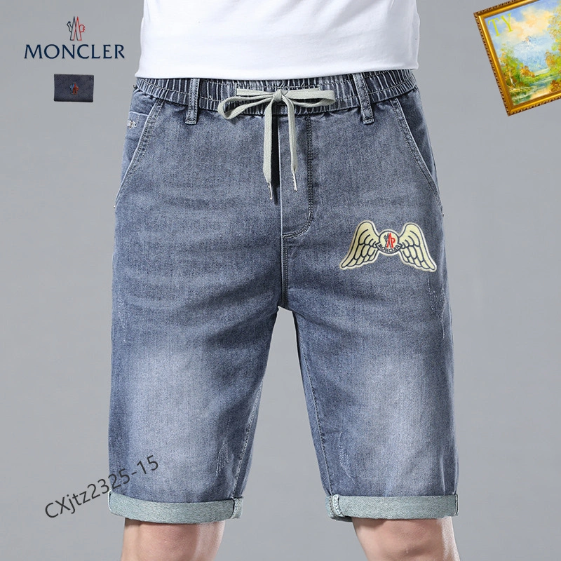 Thin Elastic Waist Men&prime;s Denim Shorts for Summer