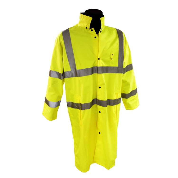 Oxford Textile Traffic Rain Coat Man Reflective Raincoat for Police