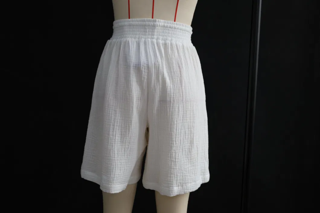 Women Short Pant White Summer 100%Cotton Breathable