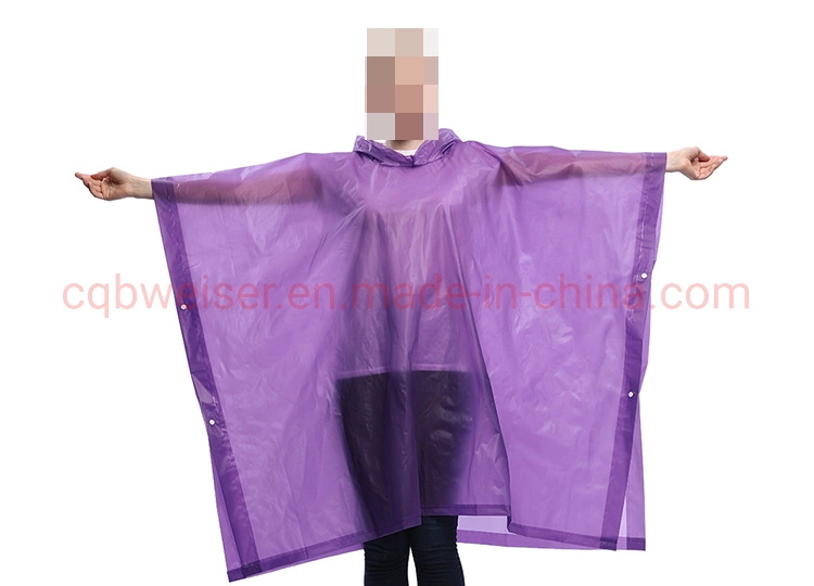 Wholesale Reusable Adult EVA Waterproof Tactical Women Poncho Plastic Raincoat