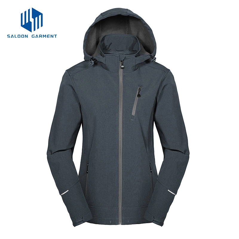 Women&prime;s Insulated Hooded Lightweight Warm Water Resistant Hiking Coat Tactical Softshell Jacket