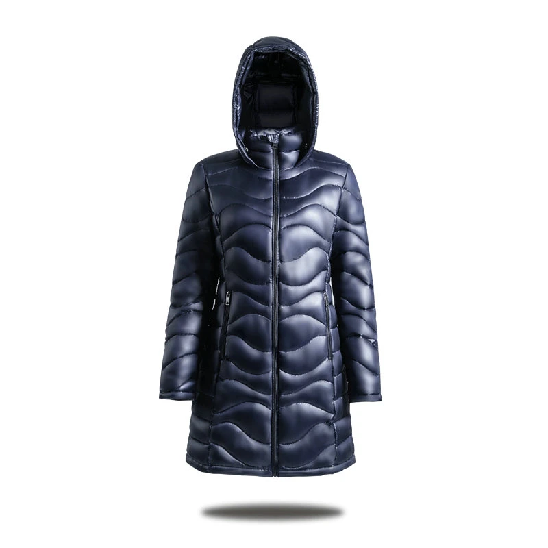 Custom Padding Puffer Jacket 90% Down Women Winter Jacket Fashion Lady Long Parka Coat