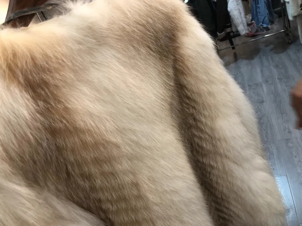 High Quality Women Short White Fox Fur Coats Winter Women Warm Fox Fur Coat