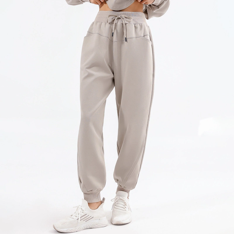 Blank Straight Wide Leg Flared Sweatpants Women&prime;s Cotton Joggers Sports Pants