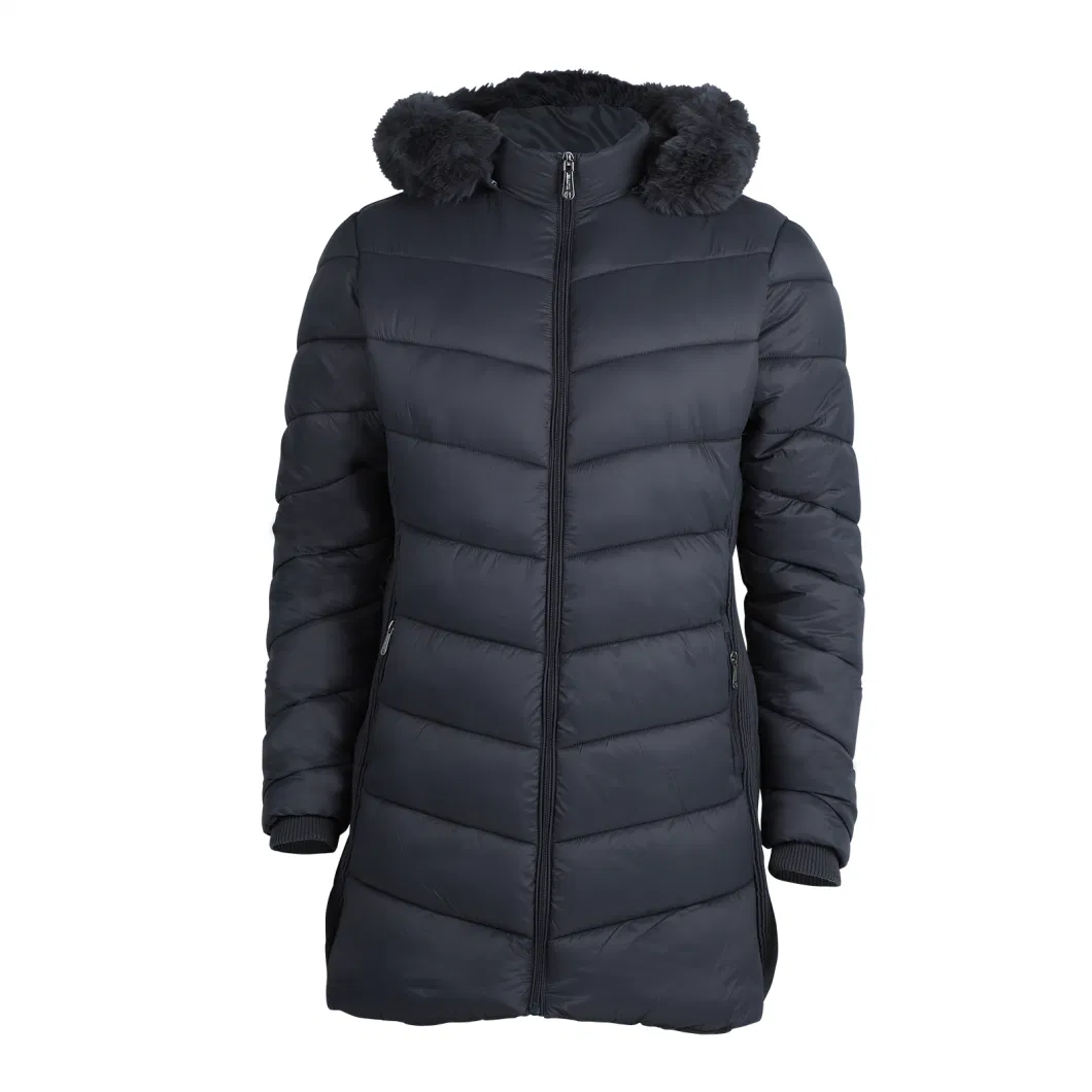 Women&prime; S Ultralight Fake Down Jacket Parka Long Winter Outdoor Coat