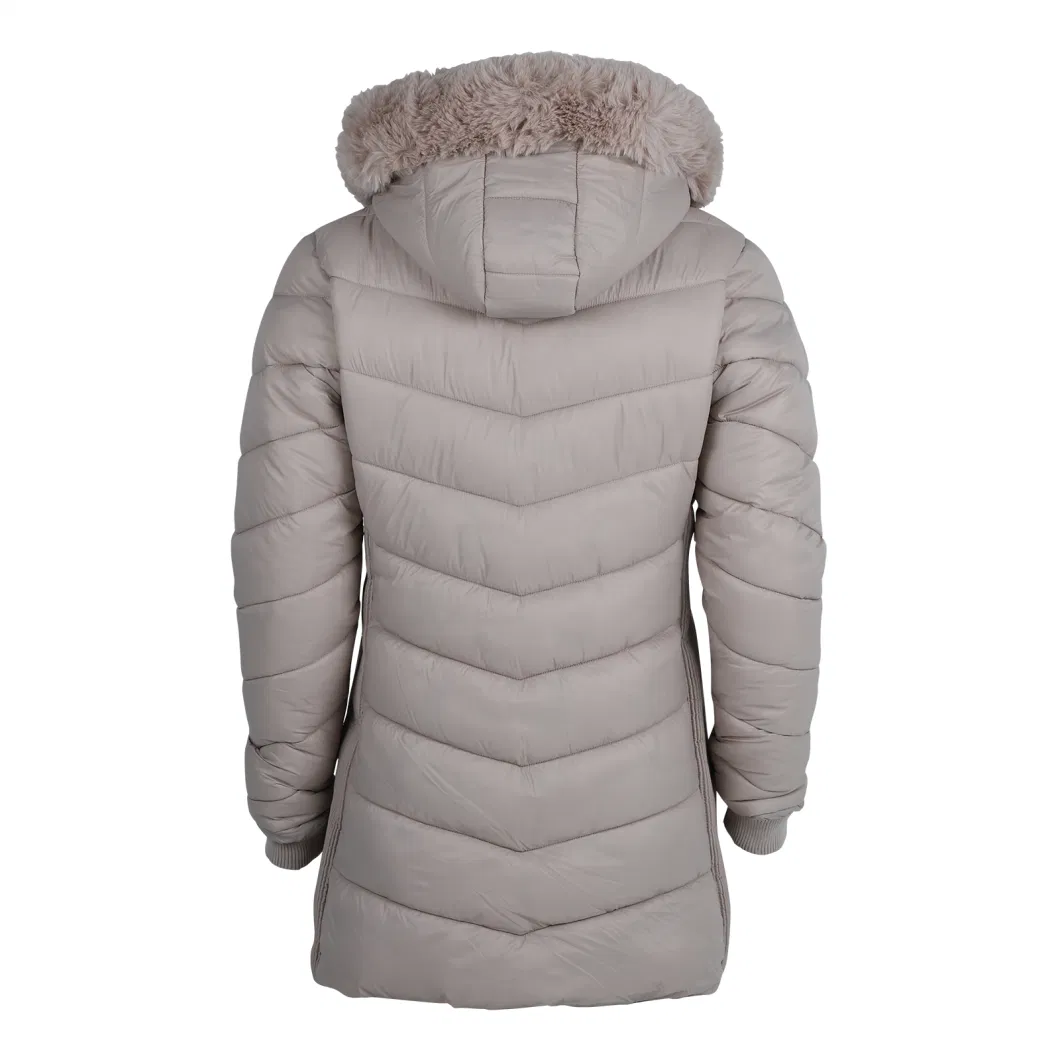 Women&prime; S Ultralight Fake Down Jacket Parka Long Winter Outdoor Coat