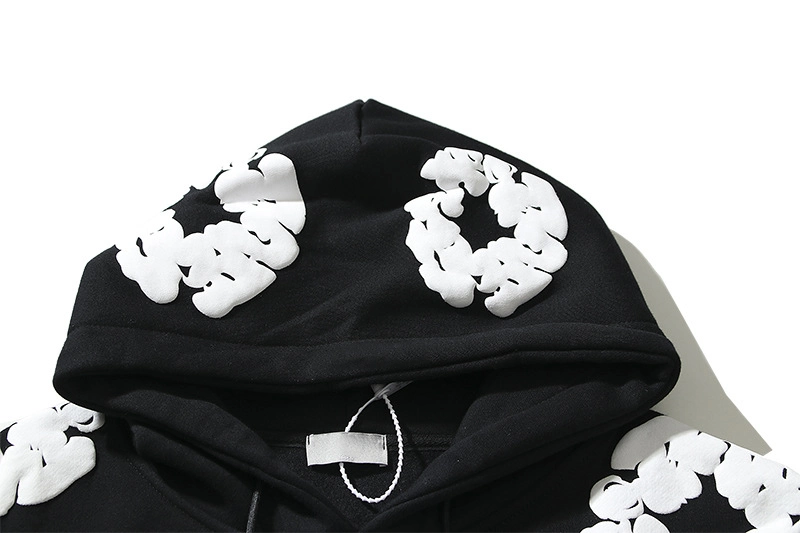 100% Cotton 3D Puff Printing Hoodie French Terry Fleece Unisex Pullover