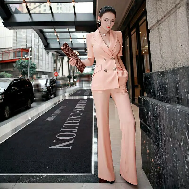 Women&prime;s Suit Long Sleeve Formal Notch Lapel Button Down Blazer Pockets Jacket