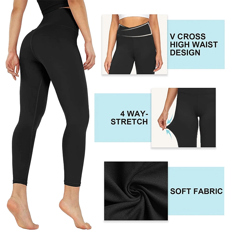 Factory Wholesale Tiktok Hot Running Tights V-Cut Exercise Trousers Pants for Women, Custom Yoga Wear Sports Sexy Gym Leggings with V Waistband