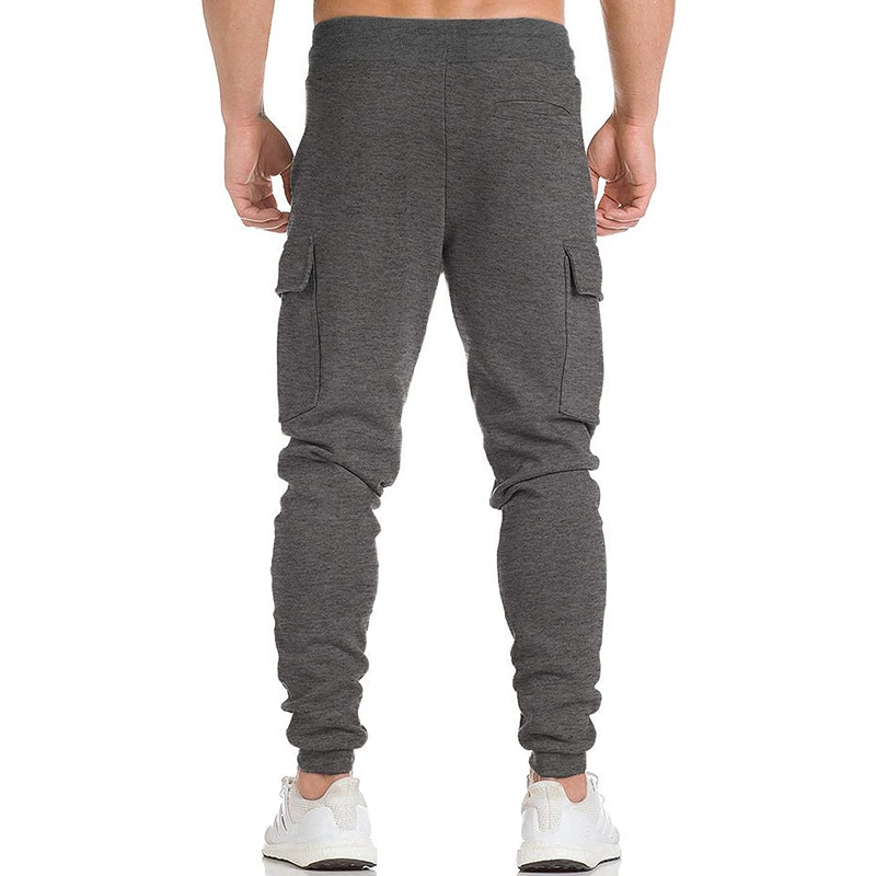 Factory Price Drawstring Waist Sports Pants Men Fitted Cargo Joggers