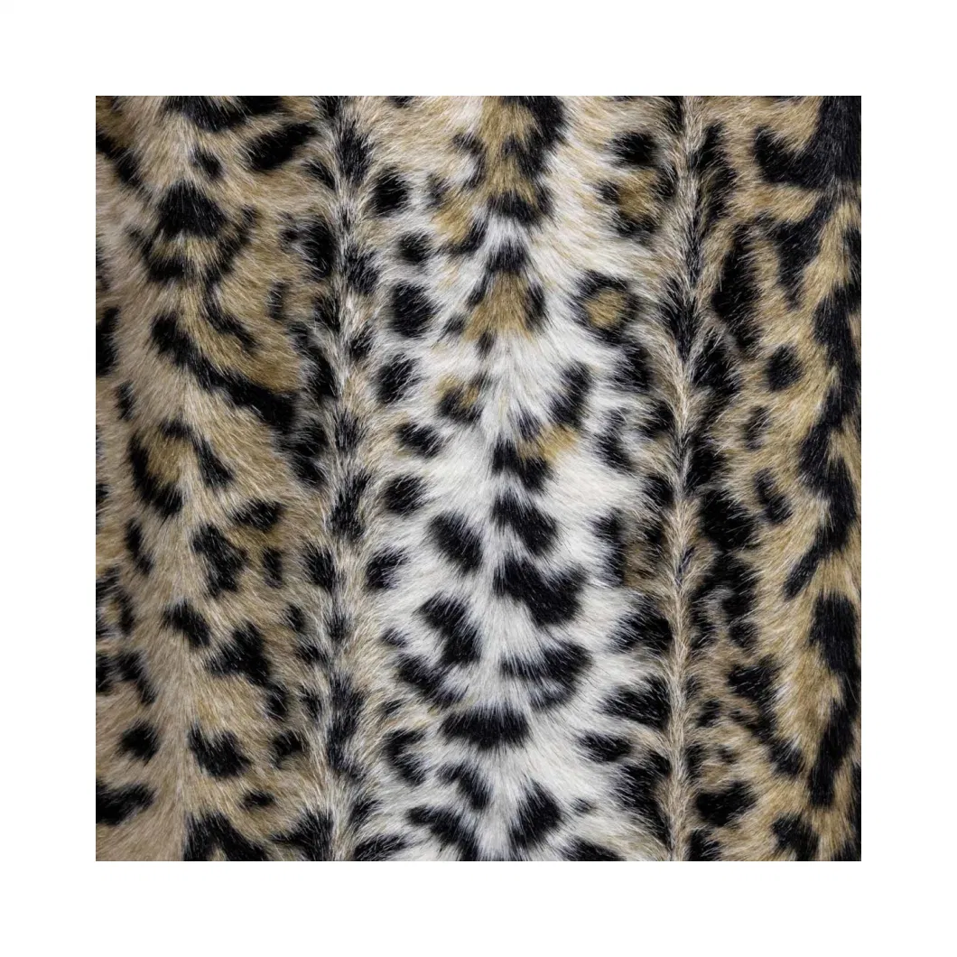 Winter Women Faux Fur Jacket Fashion Outer Wear Coat with Leopard Print