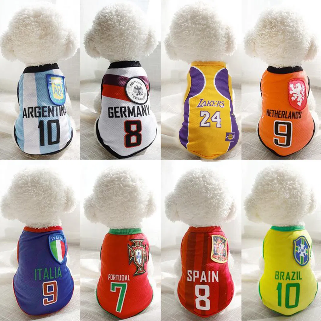 Customized Football Basketball Pet Apparel Vest Dog Jerseys Soccer Team Pet Dog Jersey T-Shirt