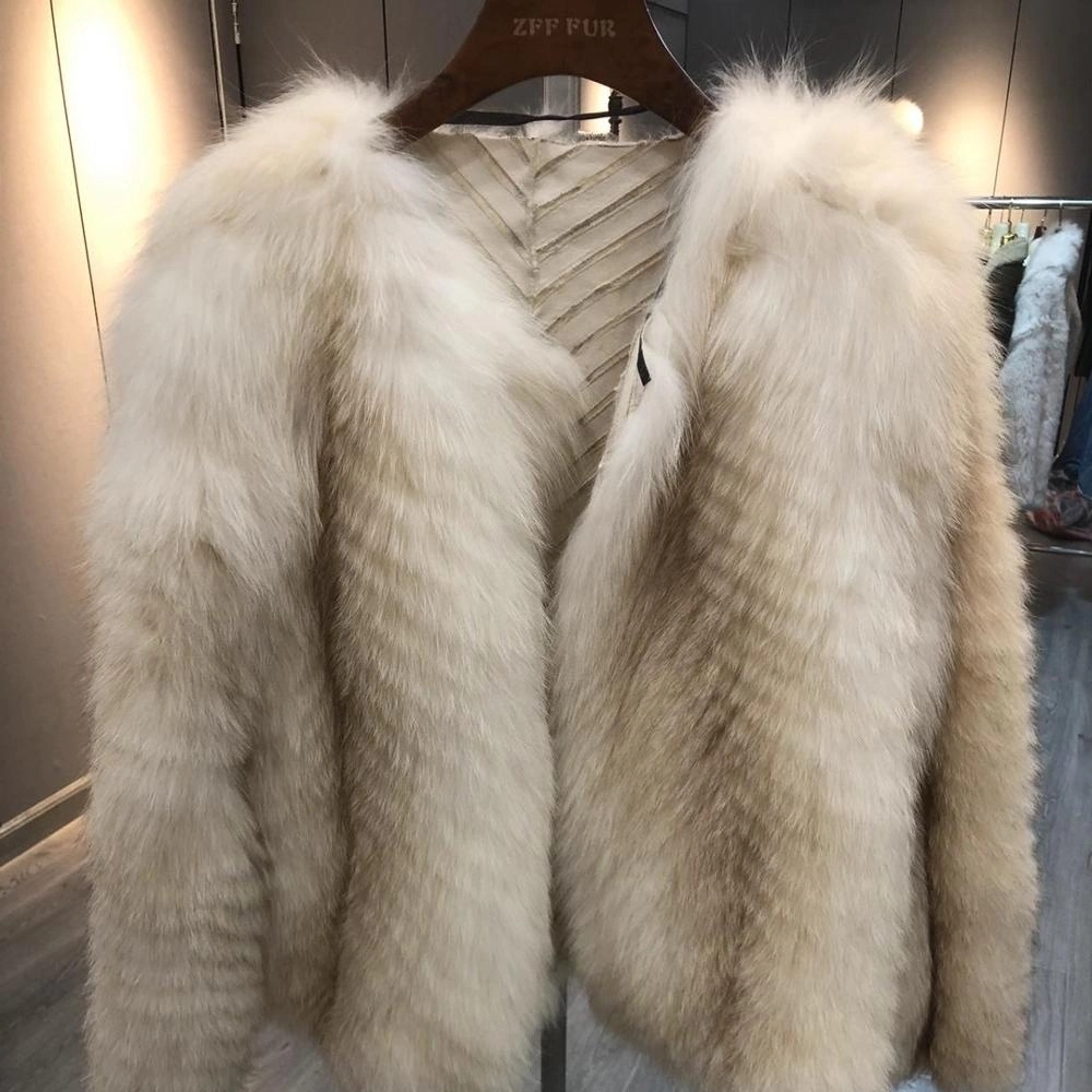 High Quality Women Short White Fox Fur Coats Winter Women Warm Fox Fur Coat