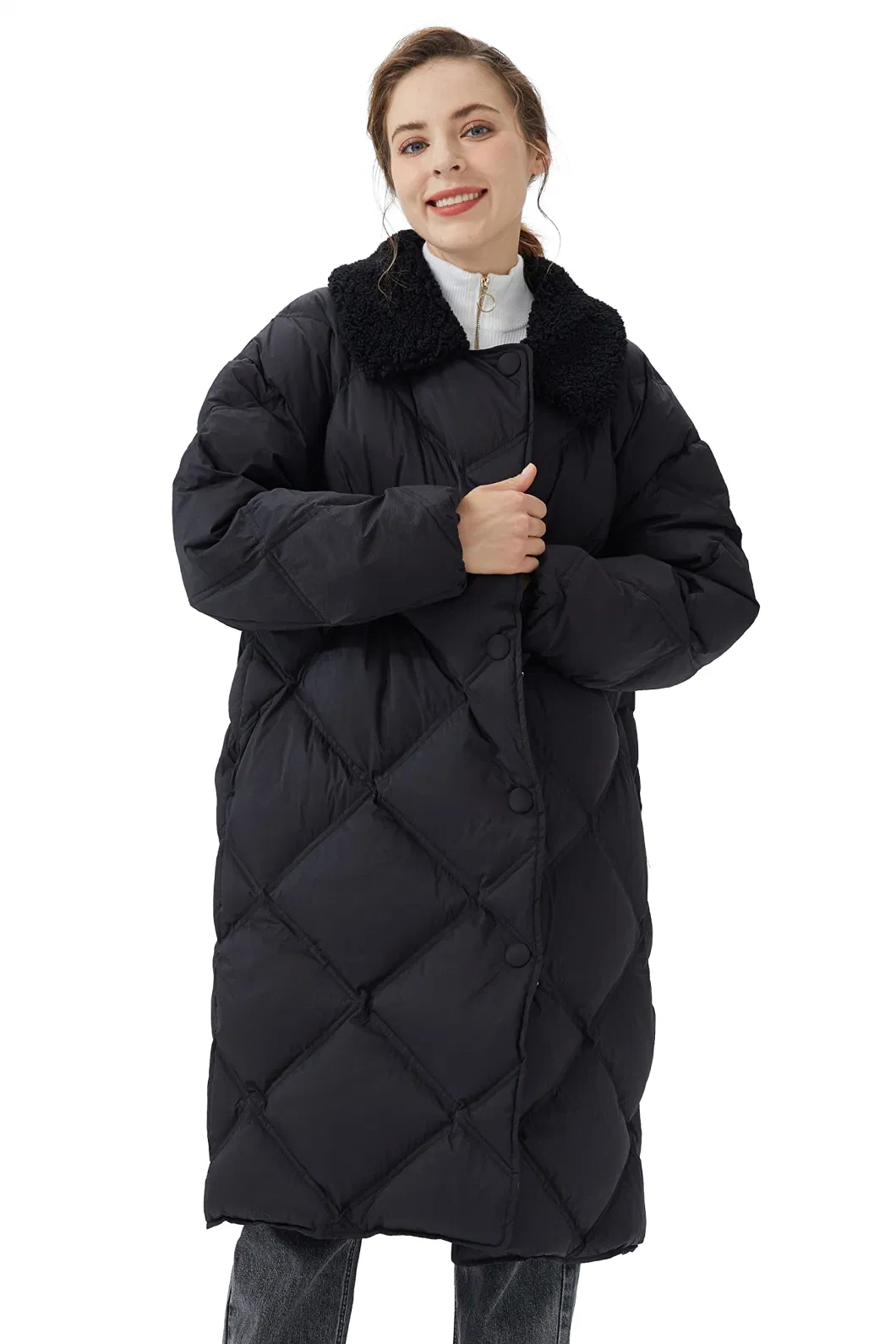 Asiapo China Factory Women&prime;s Lightweight Warm Oversized Long Duck Down Jacket