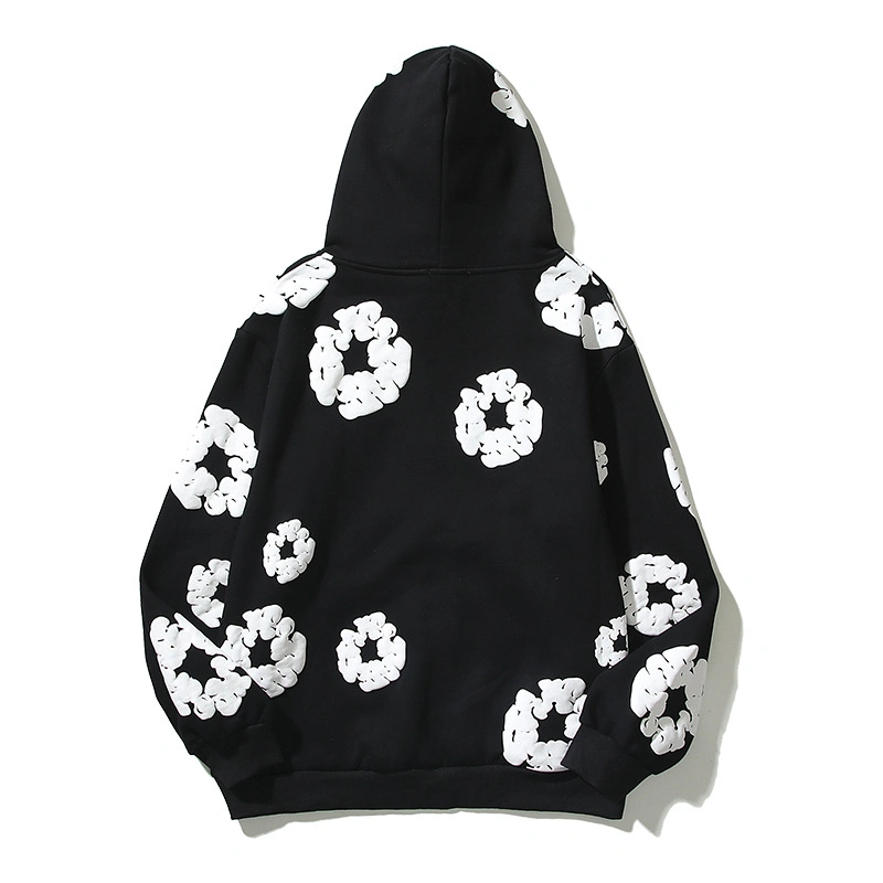 100% Cotton 3D Puff Printing Hoodie French Terry Fleece Unisex Pullover