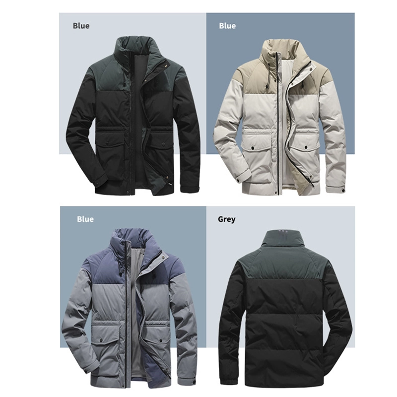 Wholesale Custom Men&prime;s Cropped Puffer Jacket Windproof Thick Outdoor Down Warm Winter Men Jacket