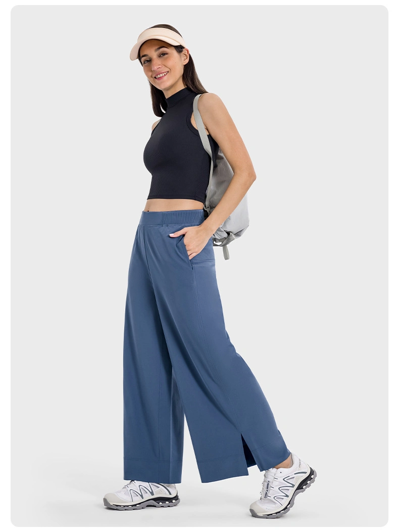 Women&prime;s Casual Business Work Trousers Baggy Pants Quick Dry Long Palazzo Pants