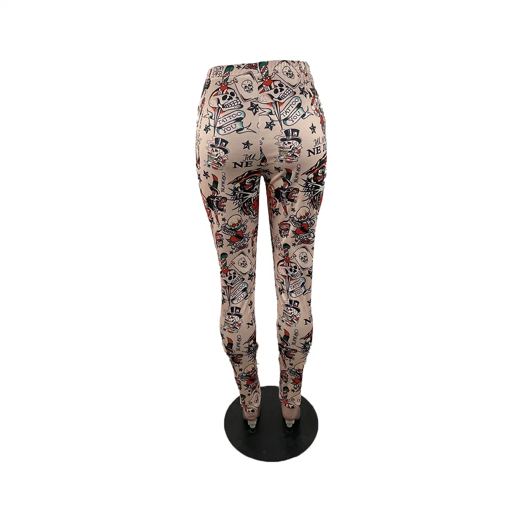 L99460 Women&prime;s Latest Cheap Casual Print Pant