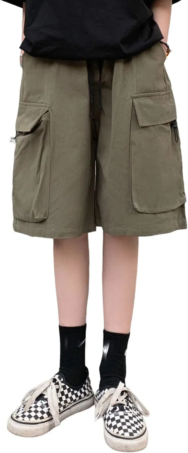 Men Women Baggy Cargo Shorts Casual Sports Wide Leg Short Pants with Pockets