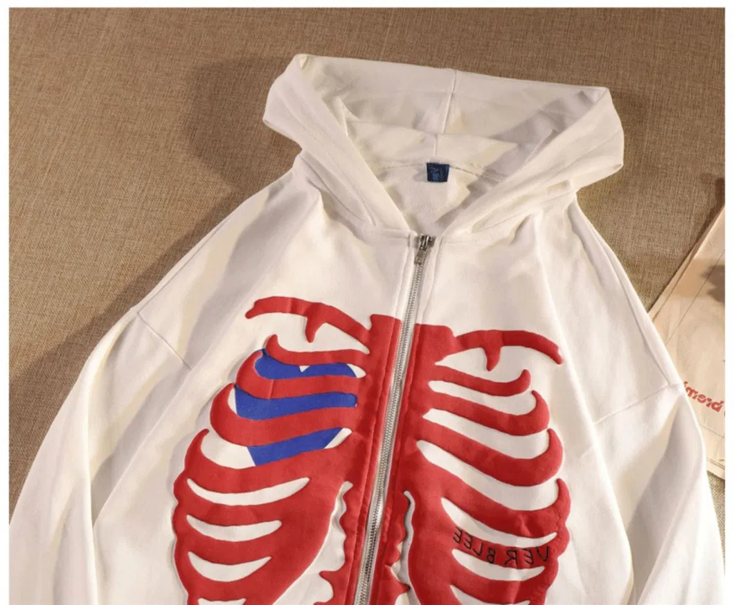 2023 New Design Fashion Skeleton Factory Customize Loose and Thin Long Sleeved Coat in Autumn and Winter Cheap Hoodies