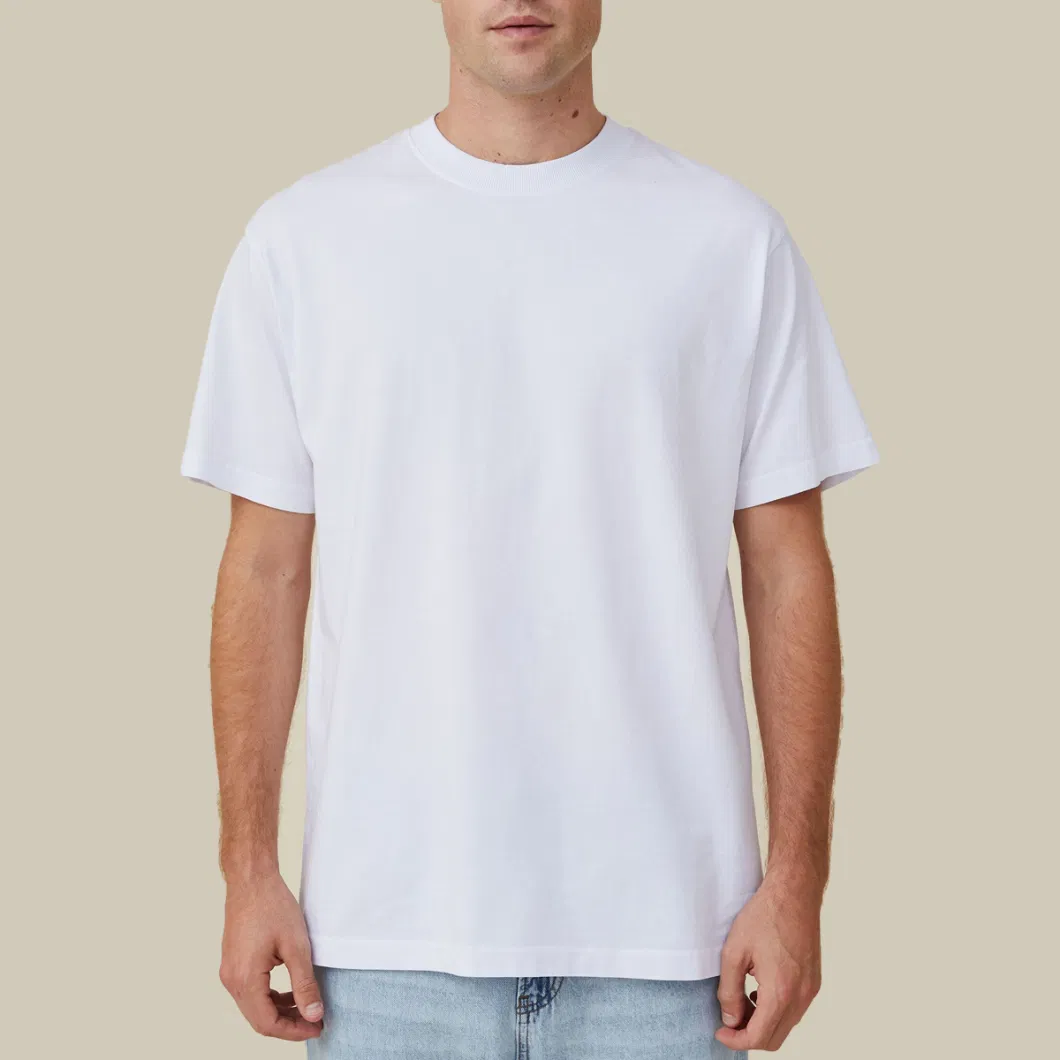 260g Heavy 100 Cotton Wholesale White High Quality Customized Essential DTG Custom Blank Plain Unisex Oversized Drop Shoulder Tee Shirt Mens T Shirt Printing