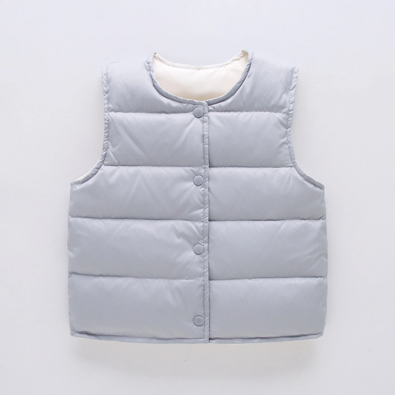 Autumn and Winter Boys and Girls Down Vest Warm Collarless Vest Jacket