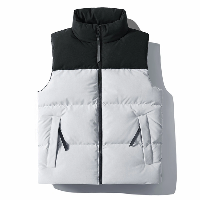 Custom Logo Stand Collar Waterproof Puffy Down Jacket Vest