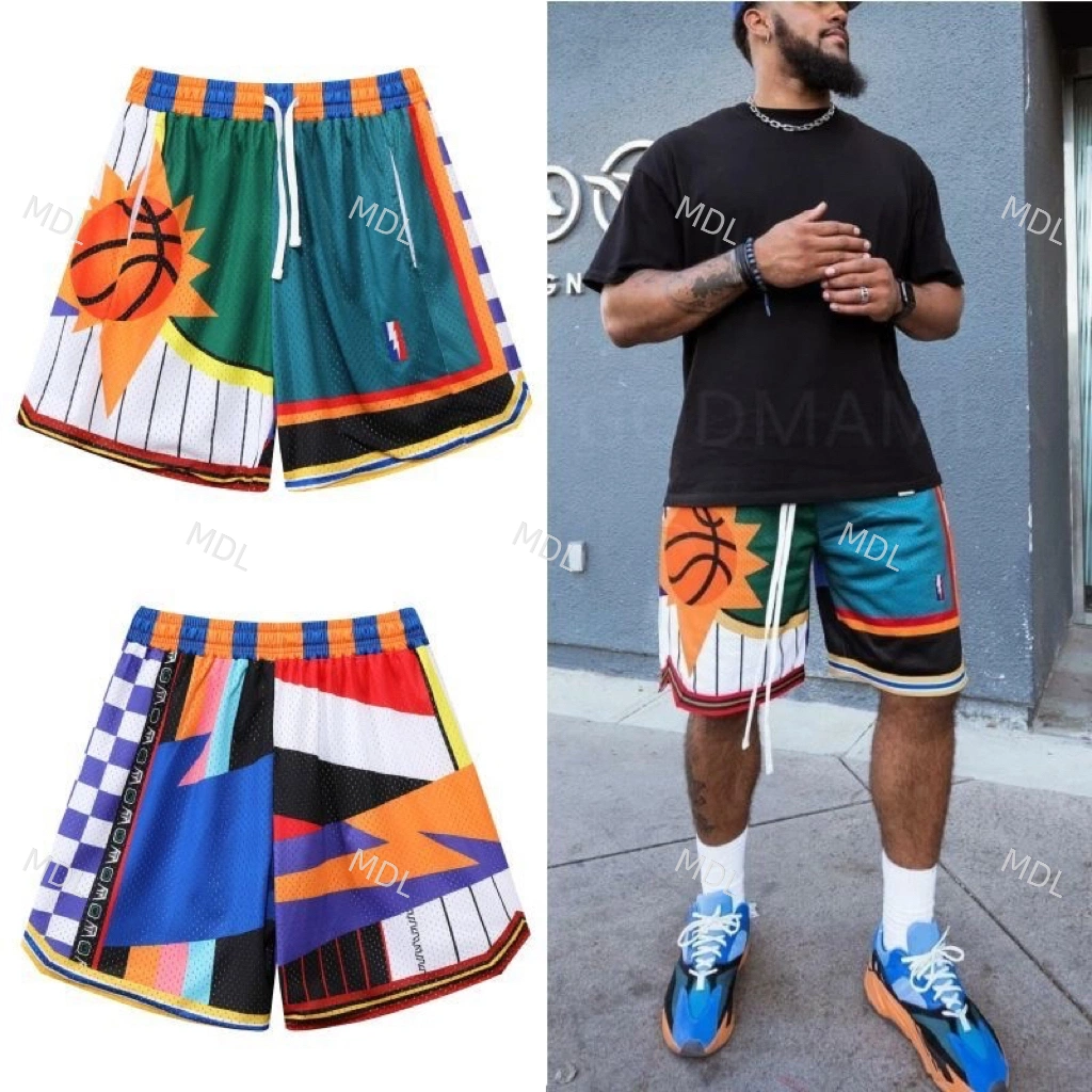 Custom New Logo Shorts Breathable Mesh Shorts Custom Basketball Beach Active Board Short for Men