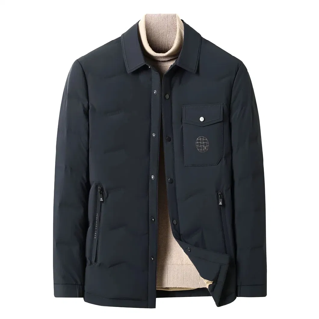 Hiworld Men&prime;s Lapel Goose Down Business Simple Light Jacket