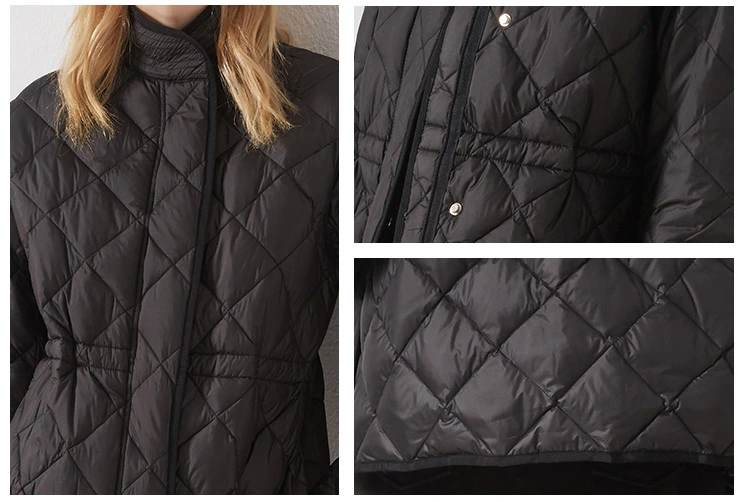 New Winter Fashion Short Black Warm Light Down Jackets for Women